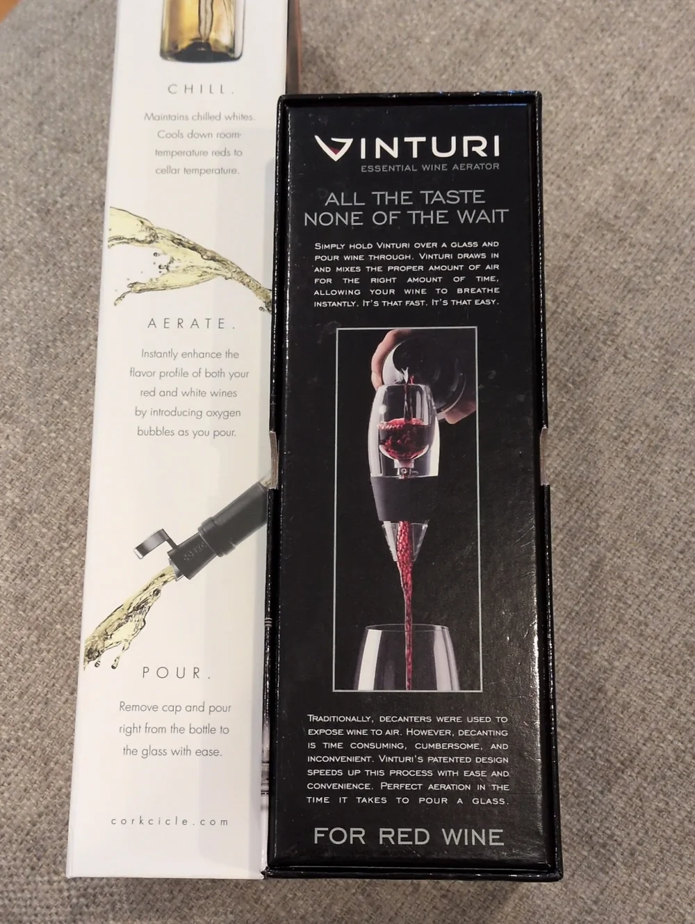 Vinturi & Corkcicle Wine Aerators - For Red And White Wines
